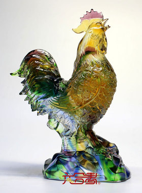 六合春琉璃生肖商务礼品祝寿摆件