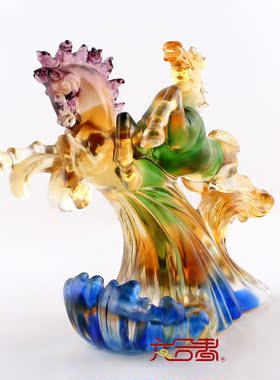 六合春  琉璃和谐共赢马到成功马摆件公司开业商务馈赠创意礼品