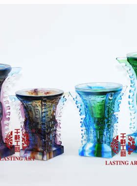 六合春琉璃蒸蒸日上工艺品包邮