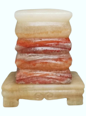 白色系列天然五花肉手把件猪肉石头桌面摆件装饰品奇石观赏石礼物