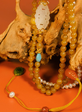 和田玉糖料南红珍珠宫廷风毛衣链