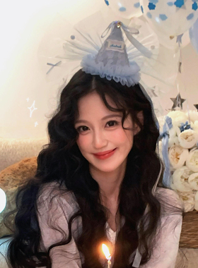 许愿日~甜美网纱蝴蝶结生日帽