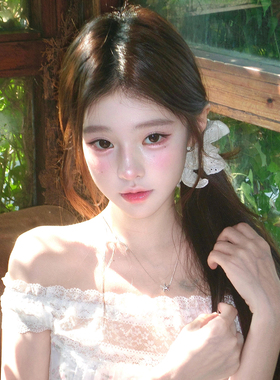 白色蕾丝花边大肠圈女式