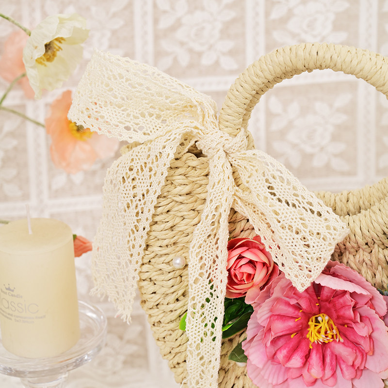 感恩节礼物花艺草编包手工diy材料草编编织包diy花朵手提包送老师,淘宝优惠券,粉丝福利购,淘宝优惠卷