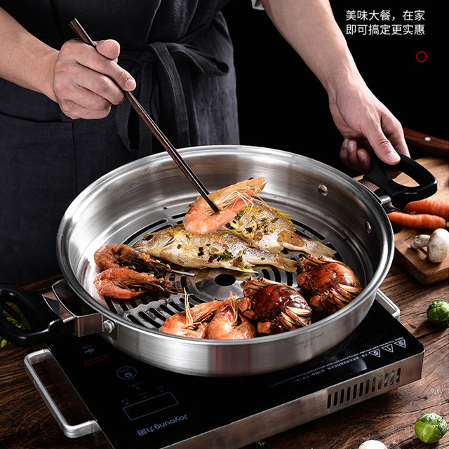 Queen 304 ສະແຕນເລດ wok ບໍ່ຕິດ