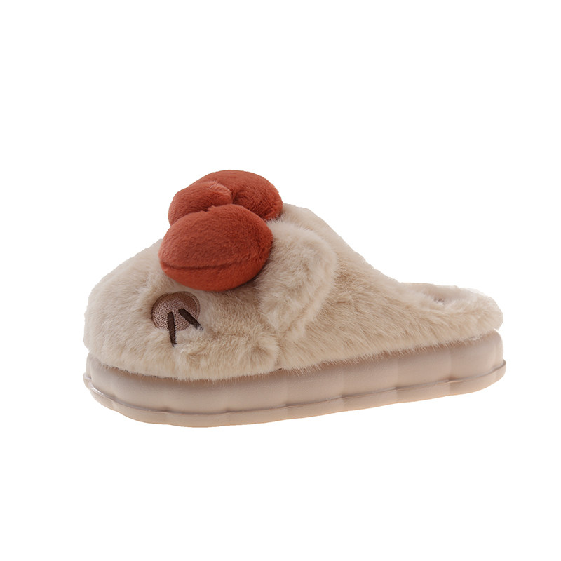 蝴蝶结猫咪棉拖鞋女冬季可爱室内家居厚底防滑保暖毛绒拖鞋可外穿,淘宝优惠券,粉丝福利购,淘宝优惠卷