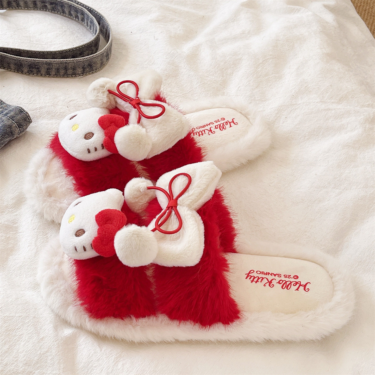 可爱毛毛拖鞋女秋冬季2025新款室内居家防滑一字拖保暖毛绒棉拖鞋,淘宝优惠券,粉丝福利购,淘宝优惠卷