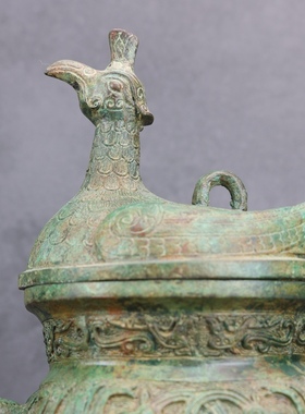 西周中期凤鸟盉青铜酒器单留口盉铜祥德青铜器博物馆古玩收藏