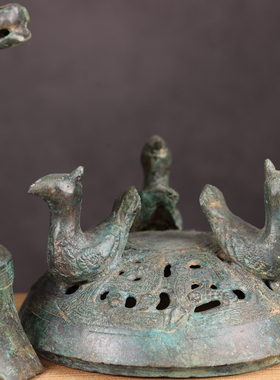 【龙凤熏香炉】仿古做旧檀香盘香博古架办公桌乔迁新居青铜器