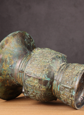 商代龙纹兽面尊影视道具高档礼品摆件河南省博物馆影视道具摆件