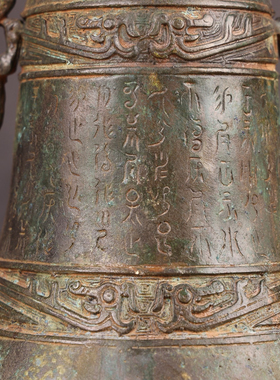 仿古青铜器编钟战国铜钟家居摆件装饰礼品双龙钟包邮公司装修