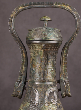 青铜器商代鸮面纹铭文卣仿古青铜器做旧册告卣工艺品古玩收藏