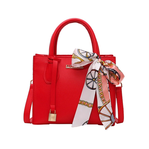 Красная вместительная и большая сумка через плечо для невесты, коллекция 2022, в западном стиле