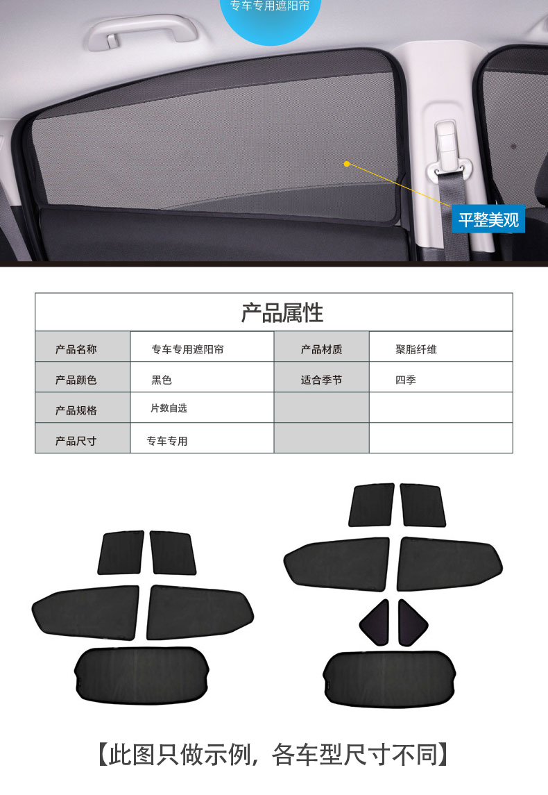 AION广汽V Y S埃安LX PLUS磁性卡扣侧窗前后档窗帘纱网遮阳挡定制 - 图0