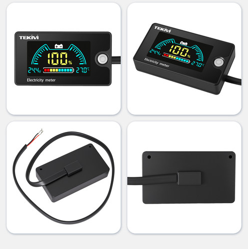 LCD8-100V电压表电瓶车电量检测数显锂电铅酸电池温度容量显示器 - 图3