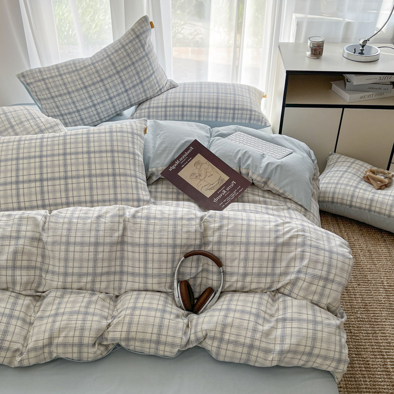 A类母婴床上四件套纯棉全棉新款被罩被套床笠宿舍单人床单三件套