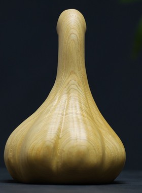 黄杨木雕刻蒜头鸭工艺品蒜了鸭家居鸭子工艺摆件创意摆饰生日礼物