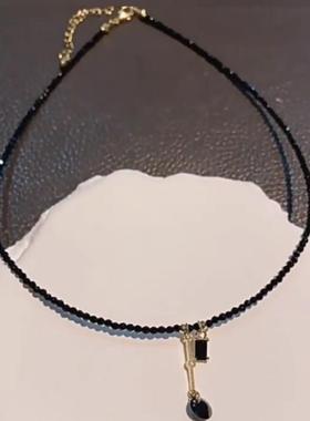 2025新款高级感黑色水晶项链