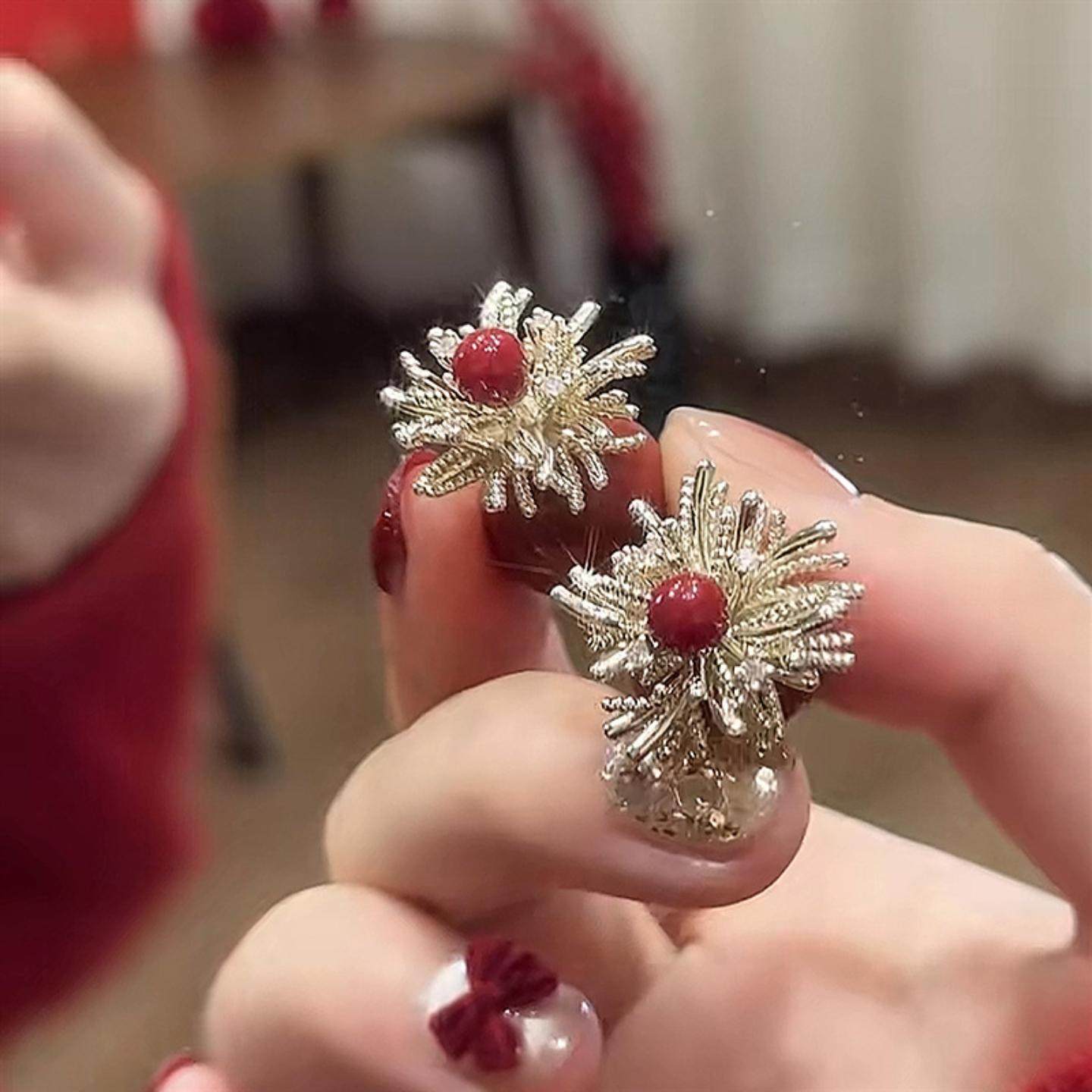 2026新款珍珠银耳环925纯银针烟花耳钉一款两戴复古气质新年耳饰,淘宝优惠券,粉丝福利购,淘宝优惠卷