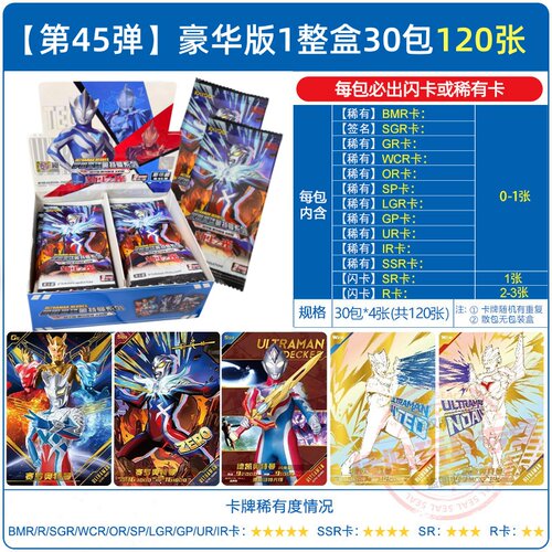 卡游奥特曼卡片豪华版第45弹无限赛罗满星卡牌一整盒2元包WCR红GP - 图1