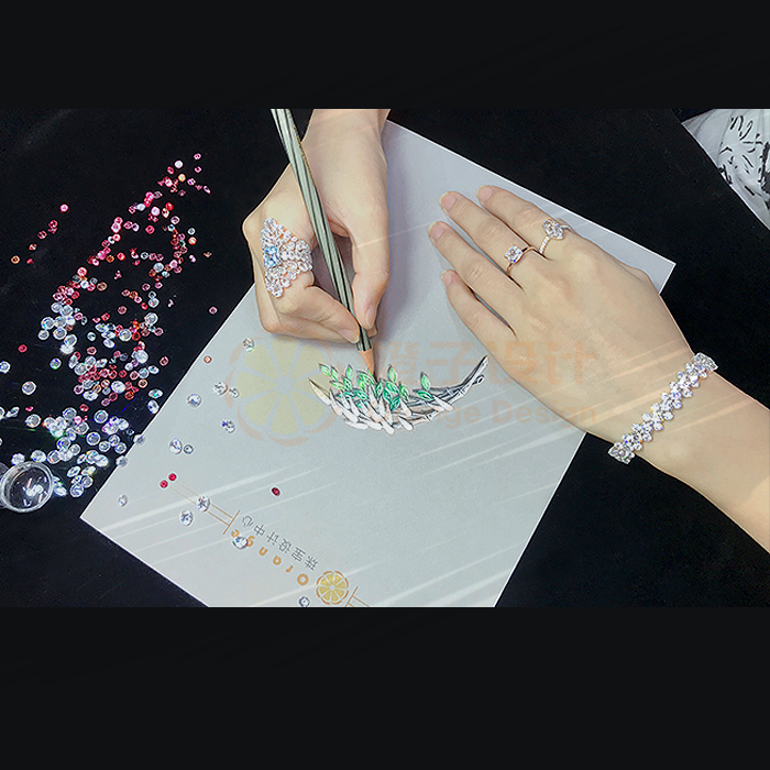 橙子轻珠宝独立设计wf原创青柠银手镯情侣生日ic独家定制镶嵌加工 - 图0