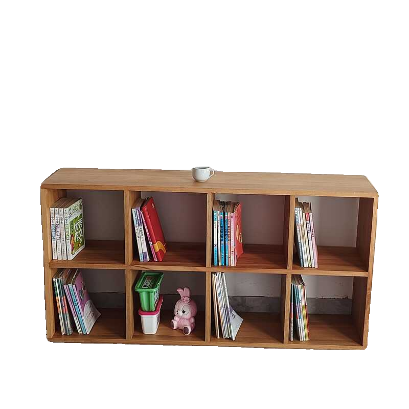 老榆木书架纯实木原木书柜组合收纳柜客厅落地储物多层置物矮书架-图3