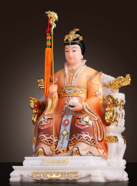 汉白玉玉皇大帝王母娘娘佛像摆件