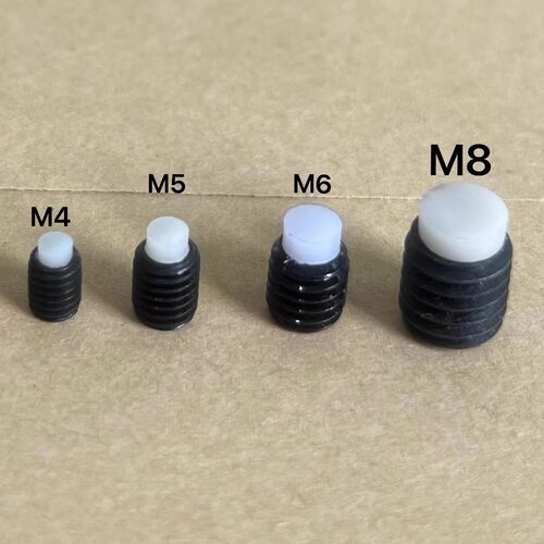 12.9级碳钢发黑内六角M3-M10嵌绝缘塑料垫POM白胶头机米紧定螺丝 - 图1