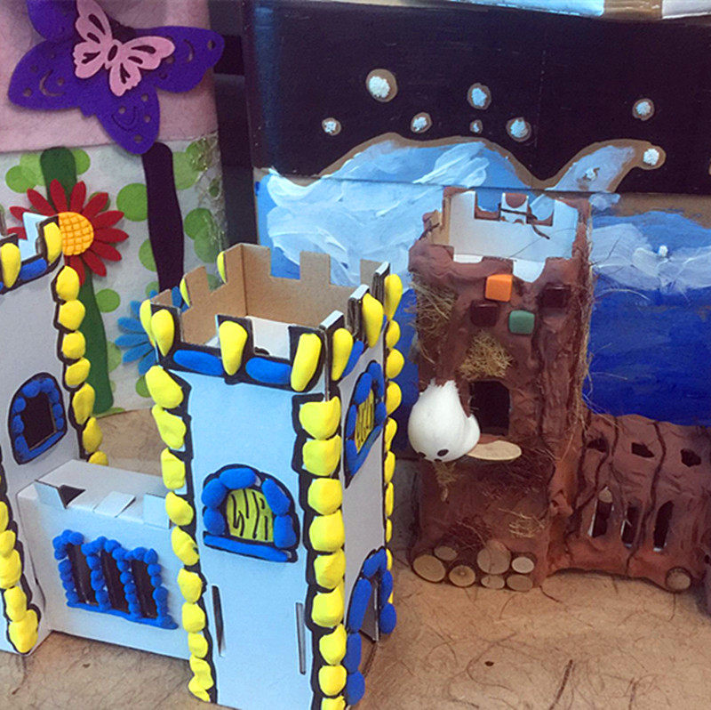 我们的城市创意绘画材料彩绘 白模填色DIY纸房子城堡儿童手工制作,淘宝优惠券,粉丝福利购,淘宝优惠卷