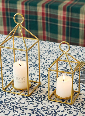 中古风复古铁艺蜡烛烛台居家摆件