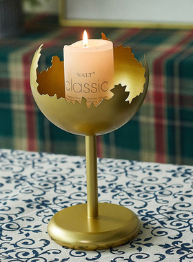 欧式复古铁艺柱形蜡烛烛台摆件