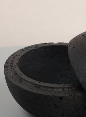 侘寂风天然洞石香薰炉装饰品摆件