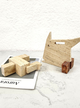 诧寂风抽象天然洞石创意装饰摆件