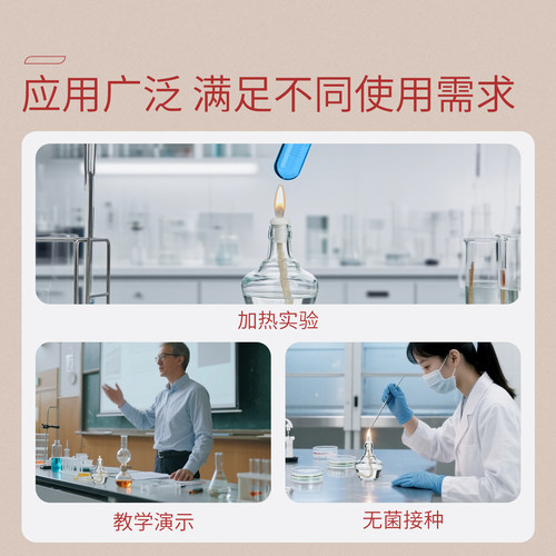 玻璃迷你酒精灯灯芯实验室用家用油精灯防爆棉灯帽加热操作三脚架 - 图2