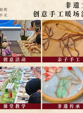 掐丝珐琅风铃diy材料包景泰蓝杯垫书签制作绘画工具套装研学沙龙