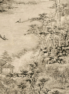 高清复制清代髡残禅机画趣山水画