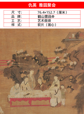明代仇英雅园聚会图工笔人物画