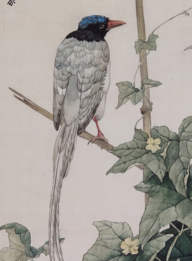 名画复制品刘奎龄花禽十二条屏小写意花鸟画国画艺术微喷装饰画