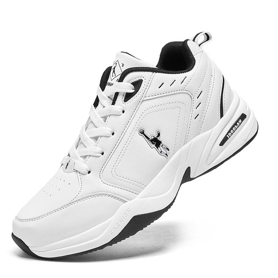 秋冬新款乔丹格兰运动鞋男士防水真皮面跑步鞋学生白色旅游鞋棉鞋