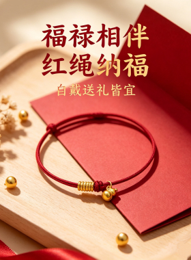 盘缠福禄编绳手链高级金色葫芦本命年手绳显白精致送闺蜜生日礼物