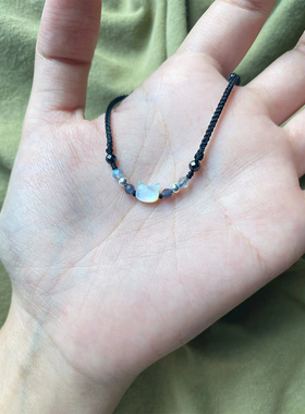 小红书爆款黑猫白猫贝壳手链精致小众编织情侣本命年手绳简约百搭