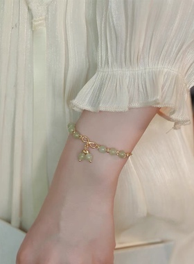 小樱桃和田玉手链ins小众设计轻奢送女友闺蜜2022新款夏气质叠戴