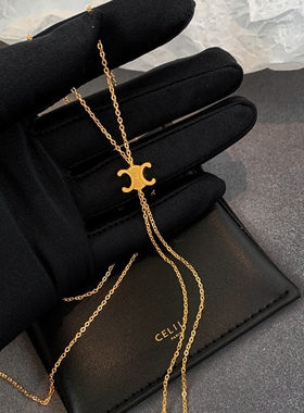 轻奢流苏凯旋门长款可抽拉项链