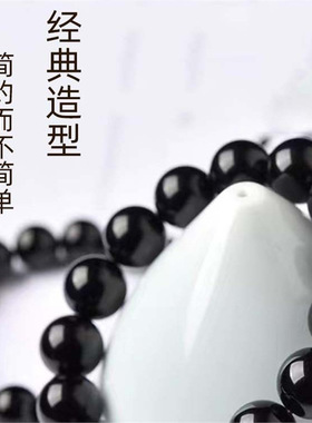 黑曜石手链天然水晶手串女简单转运情侣一对情人节礼物送男友