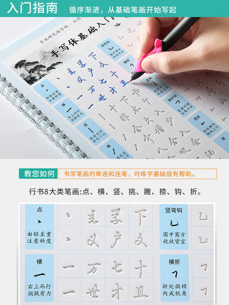 草书练字帖凹槽3500常用字唐诗宋词成人高中生霸气行草连笔初学者