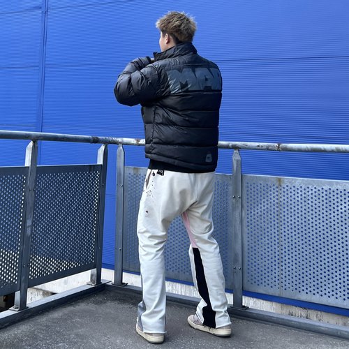 MARMORRIS美式短款立领印花高蓬度羽绒服鸭绒冬季面包服防寒外套 - 图1