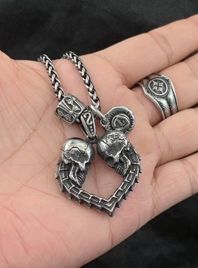 原创骷髅头高街项链钛钢男