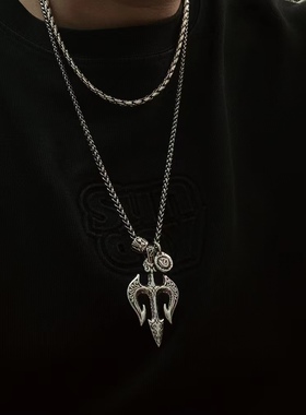 海王三叉戟项链钛钢男