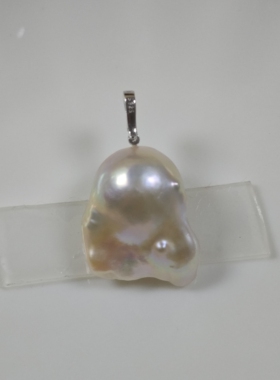 19.5x24mm胖胖巴洛克珍珠吊坠(通体925银小万能扣)