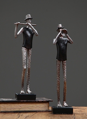 美式创意抽象乐队人物雕塑乐器